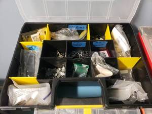 lot 1528 image: Locking Parts Storage Case w Contents