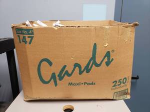 lot 1532 image: Large Box Full of Feminine Hygiene Products