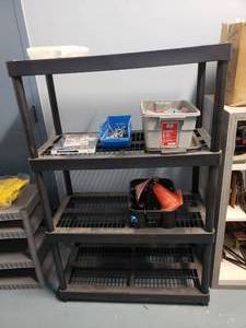 lot 1534 image: Plastic Shelf w Contents