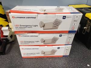 lot 1543 image: Lot of 3 Lithonia Lighting LED Emergency Light Kits