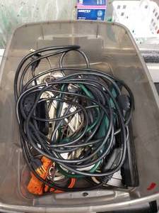 lot 1559 image: Tote Full of Extension Cords, Surge Protectors & Outlet Extenders