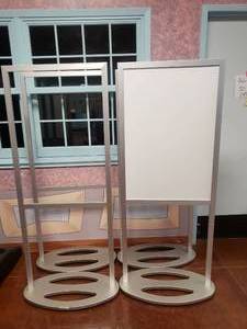 lot 1616 image: Lot of 2 Displays2Go 66 Double Sided Indoor Sign.  Insert is removeable.
