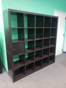 lot 1666 image: Ikea Kallax 25 Shelf Shelving Unit