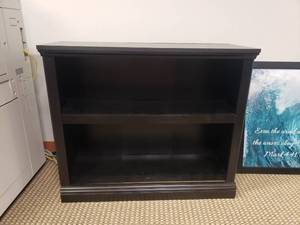 lot 1699 image: Black 2 Shelf Bookcase