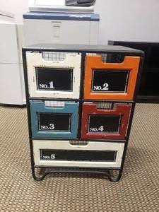 lot 1700 image: Metal & Wood 5 Drawer Cabinet