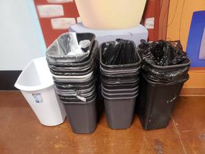 lot 1711 image: Large Lot of Trash Cans.  25 Total