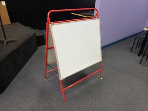 lot 1727 image: Excellerations Multi-Use Double Sides Learning easel.  Dry erase on one side, felt on the other.