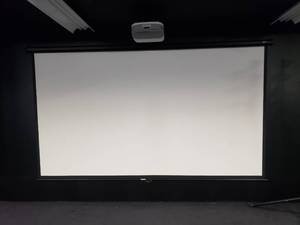 lot 1734 image: Elite Screens M150UWH2 Pull-Down 150 Ultra HD & 3D Ready Screen