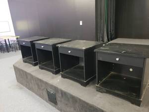 lot 1739 image: Lot of 4 Black End Tables w Drawer