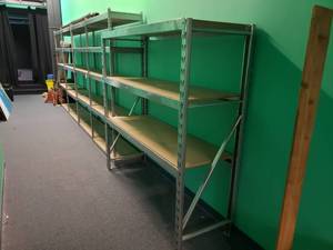 lot 1746 image: Heavy Duty Metal Shelf w 3 Shelfs.  Measures 77 x 72 x  24