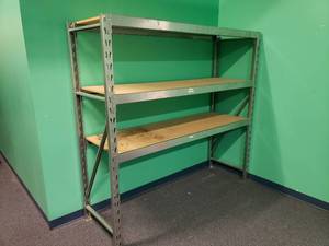 lot 1747 image: Heavy Duty Metal Shelf w 3 Shelfs.  Measures 77 x 72 x  24