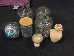 lot 1758 image: Lot of Misc Kitchenware.  Glass Jars & More