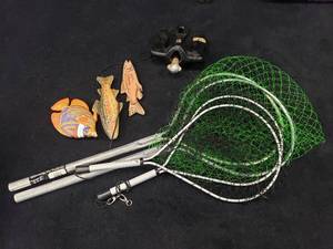 lot 1760 image: Fishing Lot.  4 Nets, Boat Anchor &  Fish Dcor