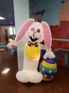 lot 1812 image: Large Inflatable Easter Bunny w Egg.