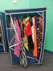 lot 1827 image: 36 Home Clothing Storage Closet Full of Costumes