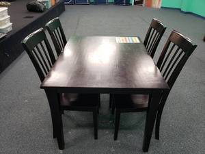 lot 1847 image: Wooden Dining Table w 4 Matching Wooden Chairs