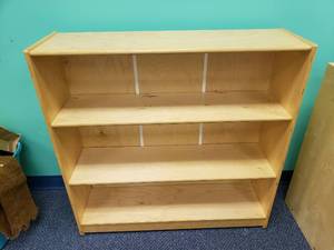 lot 1853 image: Wooden Classroom Storage Cabinet.  36 x 36 x 11