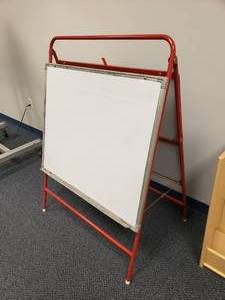 lot 1874 image: Excellerations Multi-Use Double Sided Learning Easel.  Dry erase on one side, felt on the other.
