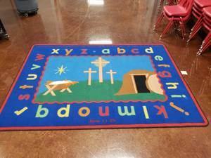 lot 1875 image: Large Classroom Area Rug.  90 x 56
