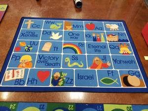 lot 1881 image: Large Classroom Area Rug.  90 x 65