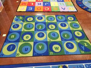 lot 1882 image: Large Classroom Area Rug.  90 x 65