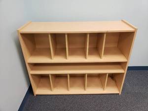 lot 1888 image: Tot Mate Classroom Storage Cabinet.  46 x 16 x 38