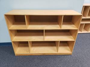 lot 1890 image: Lakeshore Wooden Rolling Classroom Storage Cabinet