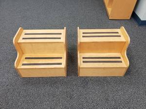 lot 1892 image: Lot of 2 Wooden Step Stools