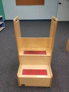lot 1894 image: Steffy Wooden Step Stool w Grab Holes