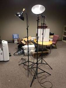 lot 1936 image: Lot of 3 Lighted Tripods