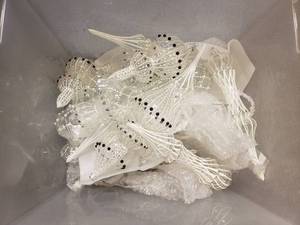 lot 1945 image: Tote Full of Misc Christmas Dcor.  Glass Ornaments.