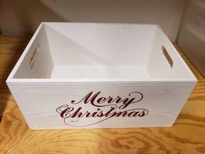 lot 1950 image: Wooden Merry Christmas Crate