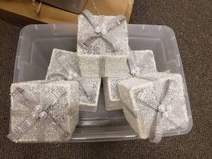 lot 1951 image: Tote Full of Misc Christmas Dcor.  Dcorative Presents