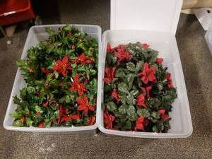 lot 1960 image: 2 Large Totes Full of Artificial Holly Garland