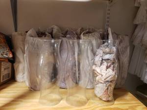 lot 1969 image: Large Lot of Glass Open Bottom Candle Covers.  Approx 14 Tall.  Approx 22.