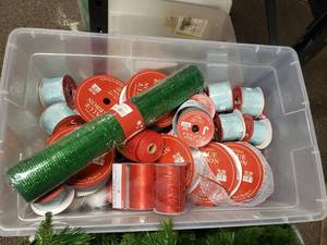 lot 1985 image: Large Lot of Christmas Ribbon