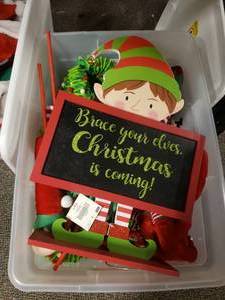 lot 1988 image: Tote Full of Misc Christmas Dcor.