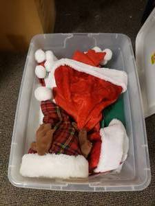 lot 1989 image: Tote Full of Misc Christmas Hats.