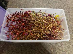 lot 1990 image: Tote Full of Misc Christmas Dcor.  Tree Decorating Accessories
