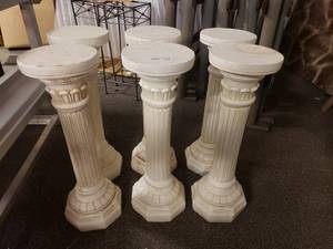 lot 1996 image: Lot of 6 Plaster Pedestals.  29 Tall