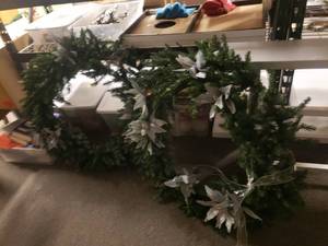 lot 2009 image: Lot of 2 Large 48 Christmas Wreaths