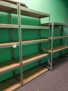 lot 1751 image: Heavy Duty Metal Shelving w 5 Shelfs.  86 x 48 x 19