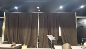lot 157 image: Lot of 4 Black StagePrivacy Curtains.  Each Panel Measures 4 x 12