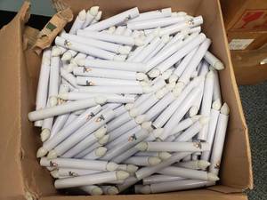 lot 1042 image: 2 Large Boxes Full of Electric Candles.  Hundreds Per Box