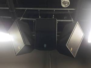 lot 1736 image: Set of 3 Yamaha C115VA 15 Passive Speakers.  Mounted about 10 up.  Buyer to remove.