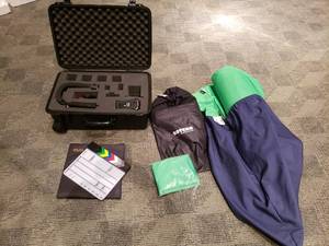 lot 2045 image: Lot of Misc Green Screens w Misc Camer & Recording Accessories