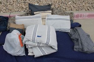 lot 38 image: Comforter Set, Heated Blanket, Weighted Blanket, and Pillows