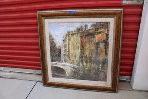 lot 27 image: Large Longo Painting Print (Rue de la Parc) - 37.5x37.5