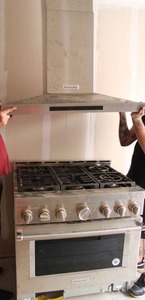 lot 2 image: Kitchen Aid Smart Gas top Stove Oven with lighted vent hood - has Bluetooth capabilities. PLEASE PREVIEW