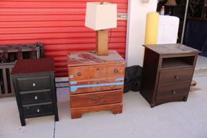 lot 43 image: 3 Side tables and square desk lamp